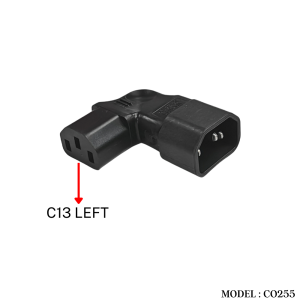 Converter		
	CO255 C14 MALE TO C13 FEMALE L SHAPE LEFT ANGLE CONVERTER